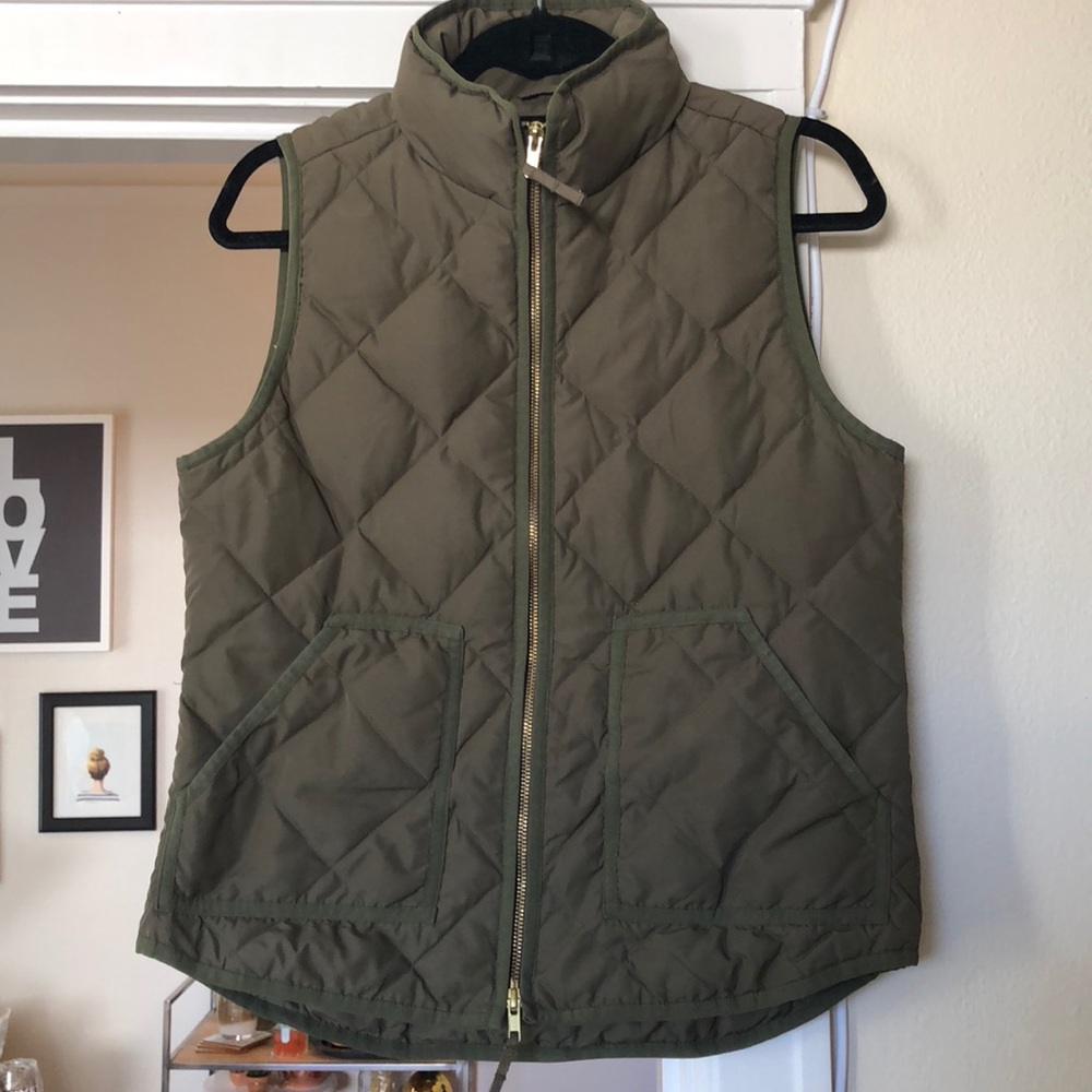 JCrew Olive Green Puffer Vest